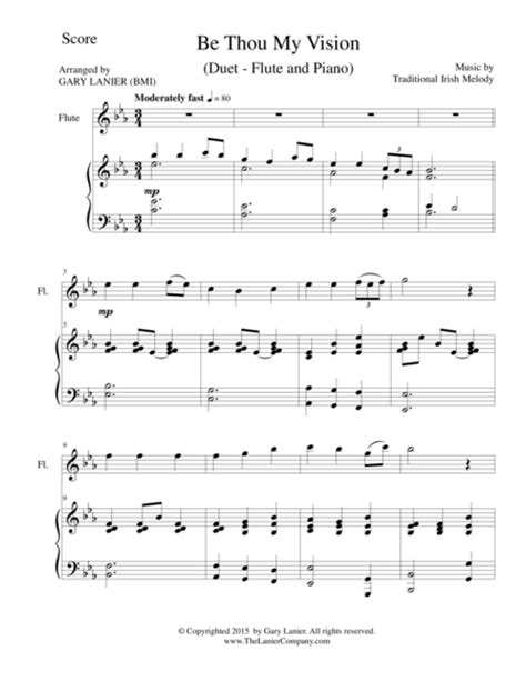 BE THOU MY VISION (Duet – Flute And Piano/Score And Parts)